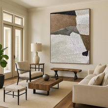 Load image into Gallery viewer, “Neutral Collage Abstraction” - Beige, Grey, Brown, White Abstract Art on Canvas DKH1140
