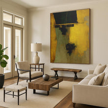 Load image into Gallery viewer, Large - Scale Golden and Green Abstract - Ideal for Luxury Hotel Lobby &amp; Upscale Dining Room LargeART0754
