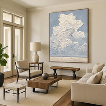 Load image into Gallery viewer, “Textured Cloudscape” - Blue, White Abstract Sky Art on Canvas DKH1142
