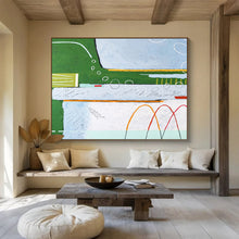 Load image into Gallery viewer, Color - Blocked Landscape Abstract Painting on Canvas DKH565

