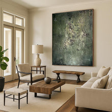 Load image into Gallery viewer, Green and Gray Textured Abstract Acrylic Art - Suited for Nature - inspired Bedroom &amp; Industrial - style Studio LargeART0633
