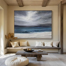 Load image into Gallery viewer, Moody Seaside Abstract Painting for Coastal Cottage &amp; Meditation Nook DKH215
