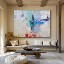 Load image into Gallery viewer, Hand - painted Colorful Abstract Layers Acrylic Art for Vibrant Office Break Rooms LargeART1737

