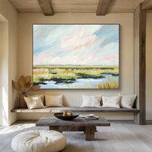 Load image into Gallery viewer, Soft - Toned Marshland Abstract Painting on Canvas - “Quiet Wetlands” DKH664
