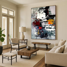 Load image into Gallery viewer, “Colorful Chaos Fusion” – Vibrant mix of red, yellow, blue, gray, dynamic splashes DTP391
