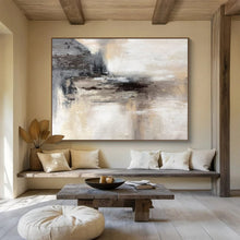 Load image into Gallery viewer, Hand - painted Massive Neutral Tones Abstract Landscape Acrylic Art for Calm Home Offices LargeART1778
