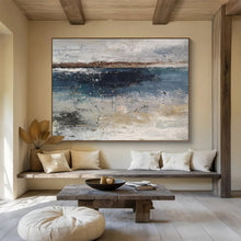 Load image into Gallery viewer, Blue and Gray Abstract Seaside Painting for Coastal Cottage &amp; Relaxing Spa DKH288
