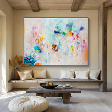 Load image into Gallery viewer, Light &amp; Colorful Abstract Swirls - Airy Living Room Art LargeART1501
