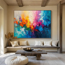 Load image into Gallery viewer, Hand - Painted Vivid Color Block Abstract Acrylic Art for Creative Studio Space LargeART1643
