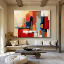 Load image into Gallery viewer, “Geometric Abstraction” - Abstract Acrylic with Bold Shapes and Colors, For Office and Modern Living Room DLZ219
