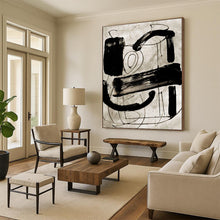 Load image into Gallery viewer, “Ink Abstraction” - Black, gray, dynamic brushstrokes on light background DTP169
