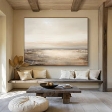 Load image into Gallery viewer, Neutral Toned Coastal Serenity Abstract acrylic painting DLZ102
