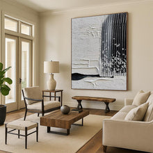 Load image into Gallery viewer, Monumental Textured Gray - Black Abstract Acrylic for Industrial - Chic Loft LargeART0280
