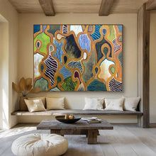 Load image into Gallery viewer, Abstract Figure Painting on Canvas - “Community Shapes” DKH716
