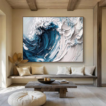 Load image into Gallery viewer, Ocean Wave “Crested Power” Painting on Canvas, Dynamic Seaside Art DKH873
