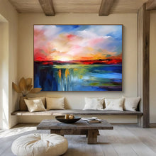Load image into Gallery viewer, Colorful Sunset Landscape Abstract Art for Dreamy Nursery &amp; Art - Filled Hallway DKH157
