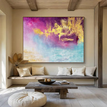 Load image into Gallery viewer, Purple, Gold &amp; Blue Abstract Painting - Perfect for Bohemian Bedroom &amp; Artistic Lounge DKH015
