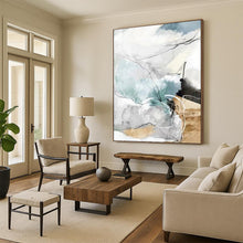 Load image into Gallery viewer, “Soft Line and Color Abstract” - Blue, Grey, White Abstract Art on Canvas DKH1337
