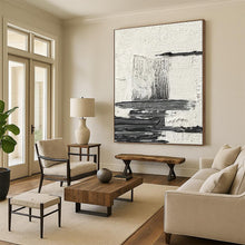 Load image into Gallery viewer, “Layered Geometry” – Thin black and gray strokes, stacked forms on textured white DTP388
