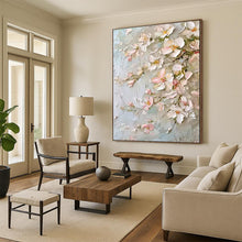 Load image into Gallery viewer, Textured Pink &amp; White Floral Abstract Painting, Ideal for Romantic Bedroom &amp; Charming Tea Room LargeART2073

