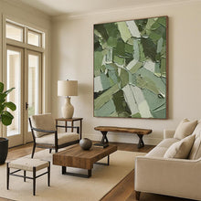 Load image into Gallery viewer, Green Geometric Abstract Art, Fit for Contemporary Gallery &amp; Modern Home Office LargeART2296
