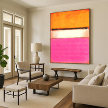 Load image into Gallery viewer, “Orange, White and Pink Color - Field” - Color - Field Abstract Art on Canvas DKH1608
