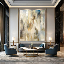 Load image into Gallery viewer, Soft Gold, Blue &amp; Beige Abstract Acrylic Art, Nice for Calming Nursery &amp; Tranquil Meditation Room LargeART1003
