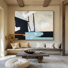 Load image into Gallery viewer, Monochromatic Geometric Abstract Painting on Canvas DKH546
