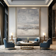 Load image into Gallery viewer, Hand - painted Massive Gray Textured Abstract Landscape Acrylic Art for Modern Offices LargeART0117
