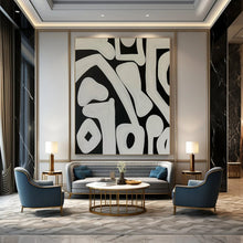 Load image into Gallery viewer, Black - White Curved Abstract Acrylic Art, Great for Music Room &amp; Creative Studio LargeART0989
