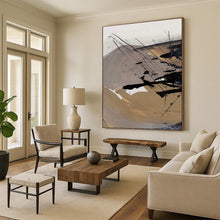 Load image into Gallery viewer, Desert Wind Trails – Earthy Tones with Dynamic Black Strokes DTP201
