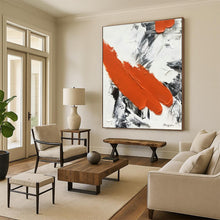 Load image into Gallery viewer, Orange, Gray, and White Impasto Acrylic Art - Perfect for Contemporary Gallery &amp; Vibrant Dining Room LargeART0617
