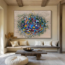 Load image into Gallery viewer, Colorful Circular Splatter Abstract Painting for Playful Kids’ Room &amp; Art - Themed Lounge DKH304
