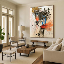 Load image into Gallery viewer, “Abstract Face Doodle” - Expressive Figurative Art on Canvas DKH1621
