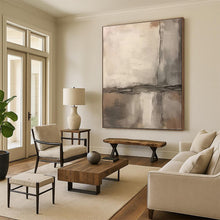 Load image into Gallery viewer, Neutral Tones with Textured Line Art – Perfect for Contemporary Living Room &amp; Serene Yoga Studio LargeART0711
