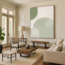 Load image into Gallery viewer, “Green Textured Arches” - Minimalist Abstract Art on Canvas DKH1488
