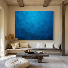 Load image into Gallery viewer, Textured Blue Abstract Painting on Canvas - “Ocean’s Whisper” DKH616
