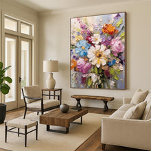 Load image into Gallery viewer, “Impasto Flower Bouquet” - Textured Floral Art on Canvas DKH1593
