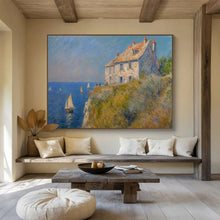 Load image into Gallery viewer, Coastal Cliffside Abstract Painting for Beach House &amp; Seaside Café DKH222
