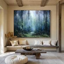 Load image into Gallery viewer, Forest Mist “Enchanted Woods” Painting on Canvas, Ethereal Landscape Art DKH869
