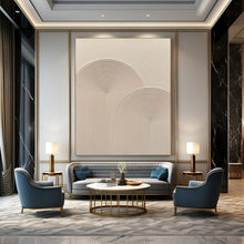 Load image into Gallery viewer, Grand Hand - painted Textured Beige Arches Acrylic Art for Serene Bedrooms LargeART0141
