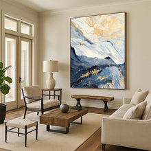 Load image into Gallery viewer, “Gilded Mountain Waves” Abstract Landscape Painting on Canvas, Luxurious Nature Art DKH930
