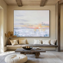 Load image into Gallery viewer, Subtle Abstract Sunset Sea Painting On Canvas DKH420
