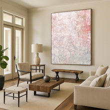 Load image into Gallery viewer, Hand - painted Generous - sized Soft Pink and Gray Abstract Texture Acrylic Art for Chic Dressing Rooms LargeART0050
