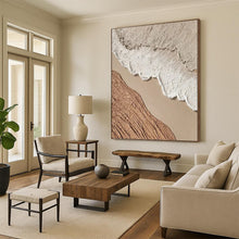 Load image into Gallery viewer, “Earth Tone Textured Layers” - Beige, Brown, White Abstract Art on Canvas DKH1130
