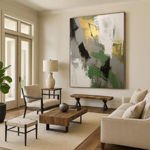 Load image into Gallery viewer, Gold - Green Abstract Acrylic for Office Lobby &amp; Art Gallery LargeART0815
