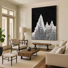 Load image into Gallery viewer, Hand - painted Generous - sized Black and White Textured Peaks Acrylic Art for Minimalist Studies LargeART0020

