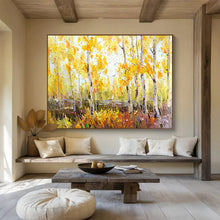 Load image into Gallery viewer, “Golden Autumn Forest” - Landscape Abstract Acrylic Art, Great for Living Room and Fireplace Area DLZ212
