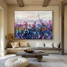 Load image into Gallery viewer, Purple &amp; Colorful Meadow Abstract - Dreamy Living Room or Bedroom Art LargeART1531
