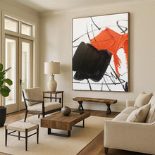 Load image into Gallery viewer, Large Bold Orange - Black Dynamic Art - Great for Creative Studio &amp; Trendy Bar Lounge LargeART0786
